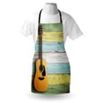 thumbnail image 3 of Music Apron Acoustic Guitar on Colorful Painted Aged Wooden Planks Rustic Country Design Print, Unisex Kitchen Bib Apron with Adjustable Neck for Cooking Baking Gardening, Multicolor, by Ambesonne, 3 of 3