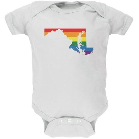 

Maryland LGBT Gay Pride Rainbow White Soft Baby One Piece - 9-12 months