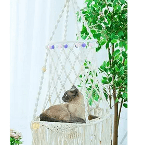 Hanging Cat Hammock Bed 9 Pcs  rame Cat Swing Bed  rame Hanging Cat Bed, with 2 Catnip Mat Bed