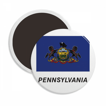 

Pennsylvania Flag Contour Round Ceracs Fridge Magnet Keepsake Decoration