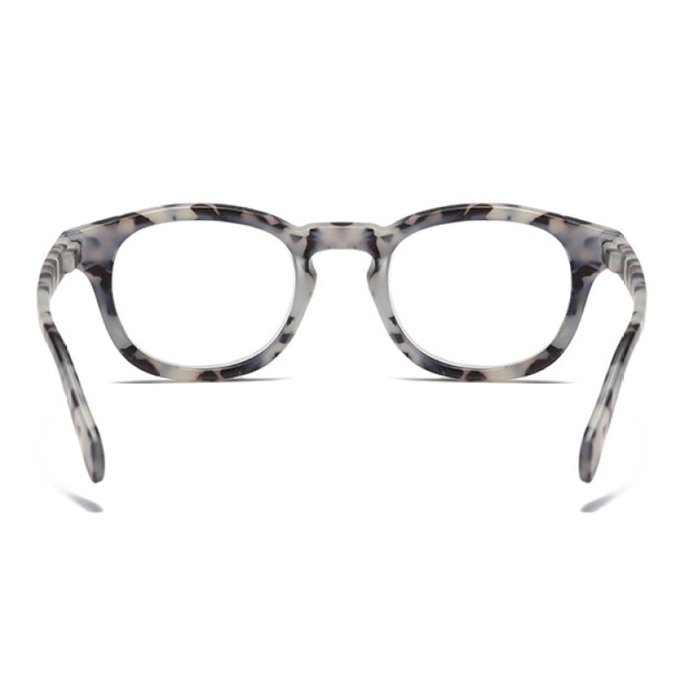 3 Pairs of Square Blue Light Blocking Reading Glasses, Trendy Classic Gray Spring Hinge Readers +1.00 for Women and Men
