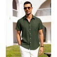 thumbnail image 3 of Camisa de lino de manga corta Alimens & Gentle XL verde oliva, 3 of 5