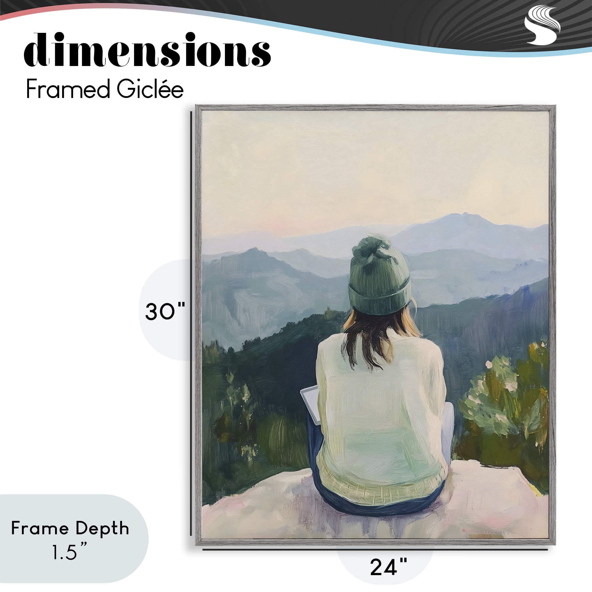 Stupell Industries Mindful Solitude Meditation View Gray Framed Giclee Art, design by The Prints Vibe