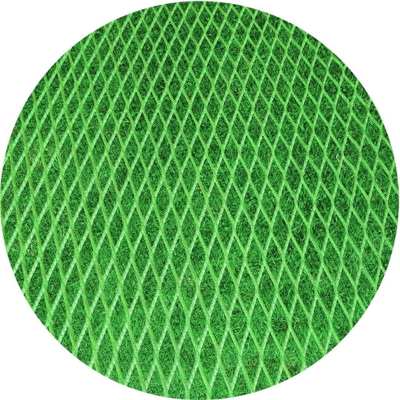 Ahgly Company Machine Washable Indoor Round Transitional Green Area Rugs, 6' Round