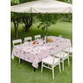 thumbnail image 5 of 60x102 Inch Outdoor Tablecloth with Umbrella Hole Zipper Rectangle Easter Bunny Rectangular Tablecloths Outside Waterproof Cute Rabbits Eggs Tulips Flowers Rustic Pink Patio Table Cover for Picnic, 5 of 8