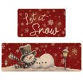 thumbnail image 4 of Christmas Kitchen Rugs Set of 2, Let It Snow Snowman Kitchen Mats Indoor Home Decor 17x29 & 17x47 inch, 4 of 7