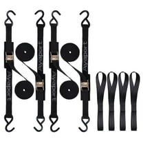 Ayaport Cam Buckle Tie Down Straps 10 feet 2200lbs Break Strength Securing Straps with S Hooks for Motorcycle, Kayak, Car, Truck, Dirt Bike, Pack of 4