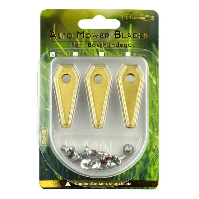 CHAO Titanbelagda cuchillo hasta Bosch Indego robotgräsklippare 9st Guld talla única