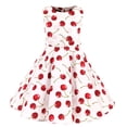thumbnail image 3 of Lullu Girls Cherry Print Tank Dress Summer Sleeveless Crewneck A Line Dress, Sizes 3-12, 3 of 4