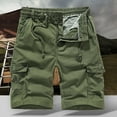 thumbnail image 2 of Lovskoo Cargo Shorts for Men Summer Trendy Solid Color Casual Shorts Multi Pocket Cargo Shorts Olive Green, 2 of 4
