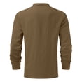 thumbnail image 5 of T Shirts for Men Casual Tops Winter Fall Long Sleeve Fall Leisure Travel Cotton Linen Vintage Hoodless Drawstring T-shirt Top, 5 of 5