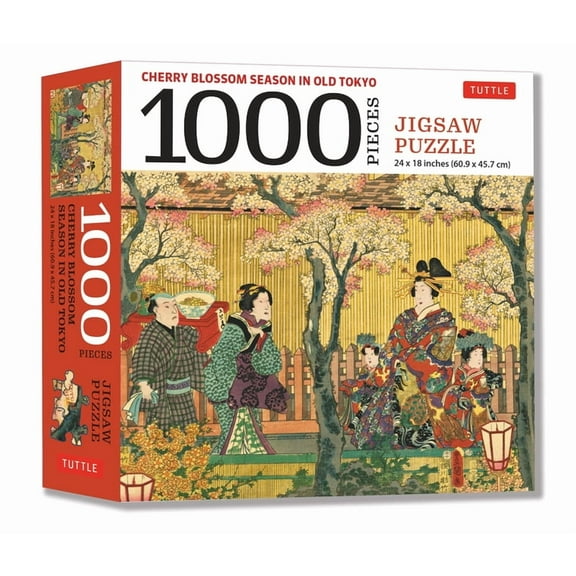 Cherry Blossom Season in Old Tokyo- 1000 Piece Jigsaw Puzzle: Woodblock Print by Utagawa Kunisada (Finished Size 24 in X 18 In) (Other)