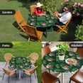 thumbnail image 3 of Happy St. Patrick's Day Round Fitted Tablecloth with Elastic Edge Funny Face Green Shamrocks Rainbow Green Table Cover Fit for 36"-44" Tables Waterproof Tablecloths for Dinner Camping Picnic, 3 of 9