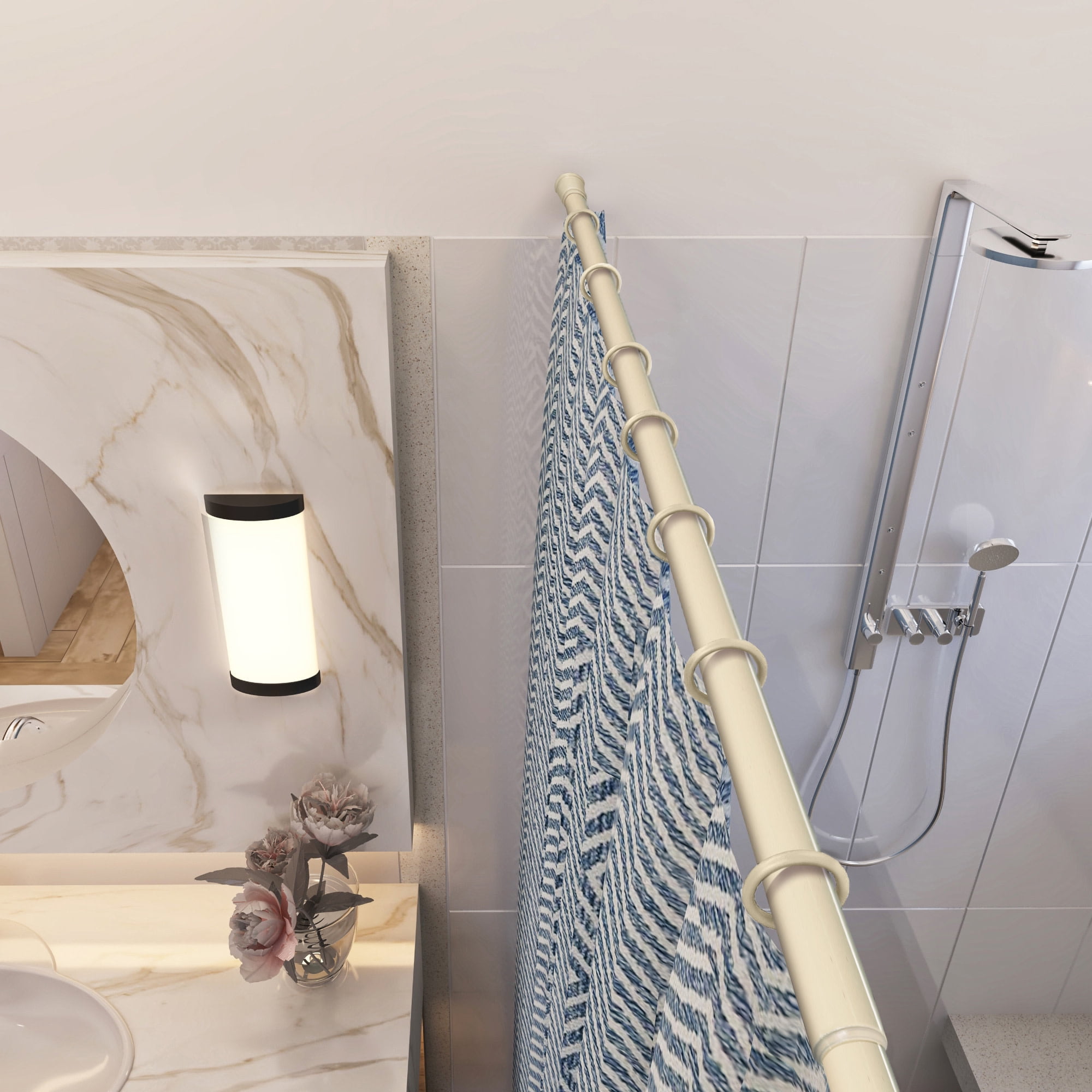 Design House Steel 36"-63" Expandable Tension Shower Curtain Rod