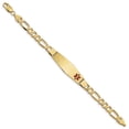 thumbnail image 2 of 14K Yellow Gold Medical Soft Diamond Shape Red Enamel Flat Figaro Link ID Bracelet, 2 of 3