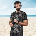 thumbnail image 4 of Wukai Rose Flowers Print Men's Short-Sleeved Mesh T-Shirt,Quick-Dry Short Sleeve Workout T-Shirt-X-Large, 4 of 8