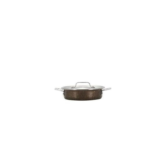 Bon Chef 60022COFFEE 1 qt 24 oz Hotstone Coffee Cucina Round Casserole with Lid - Induction Bottom