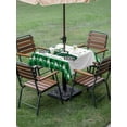 thumbnail image 3 of Outdoor Tablecloth with Umbrella Hole and Zipper, St. Patrick's Day Square Table Cloth 54x54 Inch Waterproof Tablecloth, Spring Green Leaf Truck Gnomes Plaid Picnic Table Cover for Patio Camping, 3 of 7