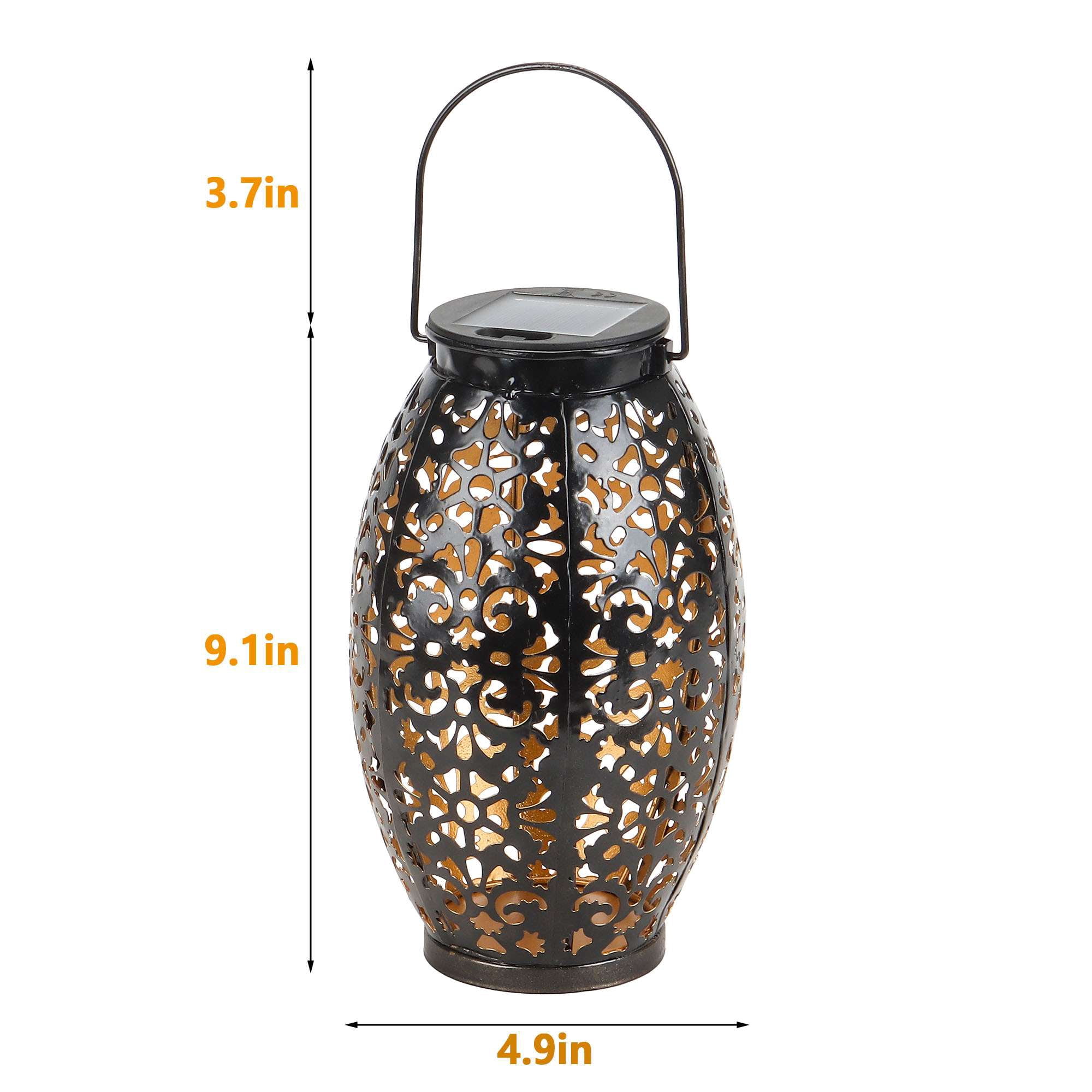 Spencer Solar Lanterns Outdoor Hanging Solar Lights Waterproof LED Lights with Shepherd Hook Decorative Landscape Stake Lights for Patio Garden Yard Pathway