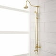 thumbnail image 2 of Signature Hardware 429529 Dolwick Exposed Shower System with Rain Shower Head, Hand Shower, and Hose - Rough In Included - Polished Brass, 2 of 4