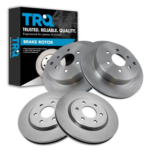 TRQ Front and Rear Brake Rotors Set Fits Select 2005-2012 Nissan Pathfinder