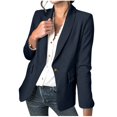 thumbnail image 2 of jjayotai Womens Coat Tops Clearance Womens Blazer Business Solid Lightweight Long Sleeve Lapel Button Coats Work Plus Size Casual Loose Suit Jackets With Pockets, 2 of 6