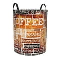 thumbnail image 2 of Daiia hand Drawn Vintage Coffee Laundry Hamper With Handles Large Storage Basket/Toy Organizer/Dirty Clothes Collapsible Waterproof For College Dorms, Bedroom,Bathroom, 2 of 8