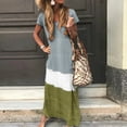 thumbnail image 2 of Fridja Womens Plus Size Daily Tie-dyed Color Block Loose V Neck Short Sleeve Dress, 2 of 7