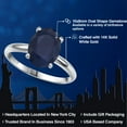 thumbnail image 2 of Gem Stone King 14K White Gold Blue Sapphire Engagement Ring for Women | 3.00 Cttw | Oval 10X8MM | Gemstone September Birthstone | Size 7, 2 of 6