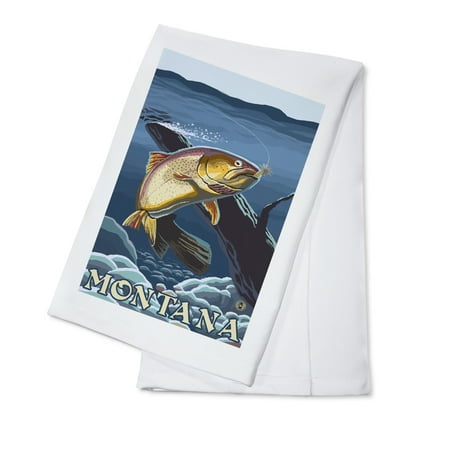 Montana - Trout Fishing Cross-Section - Lantern Press Artwork (100% Cotton Kitchen