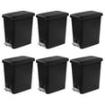 thumbnail image 1 of Sterilite 2.7 Gal Rectangular Step On Trash Bin Wastebasket, Black (6 Pack), 1 of 7