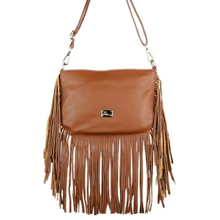 Genuine Leather Concealed Carry Jenna Rae Fringe Crossbody by Miss (Best Off Body Carry)