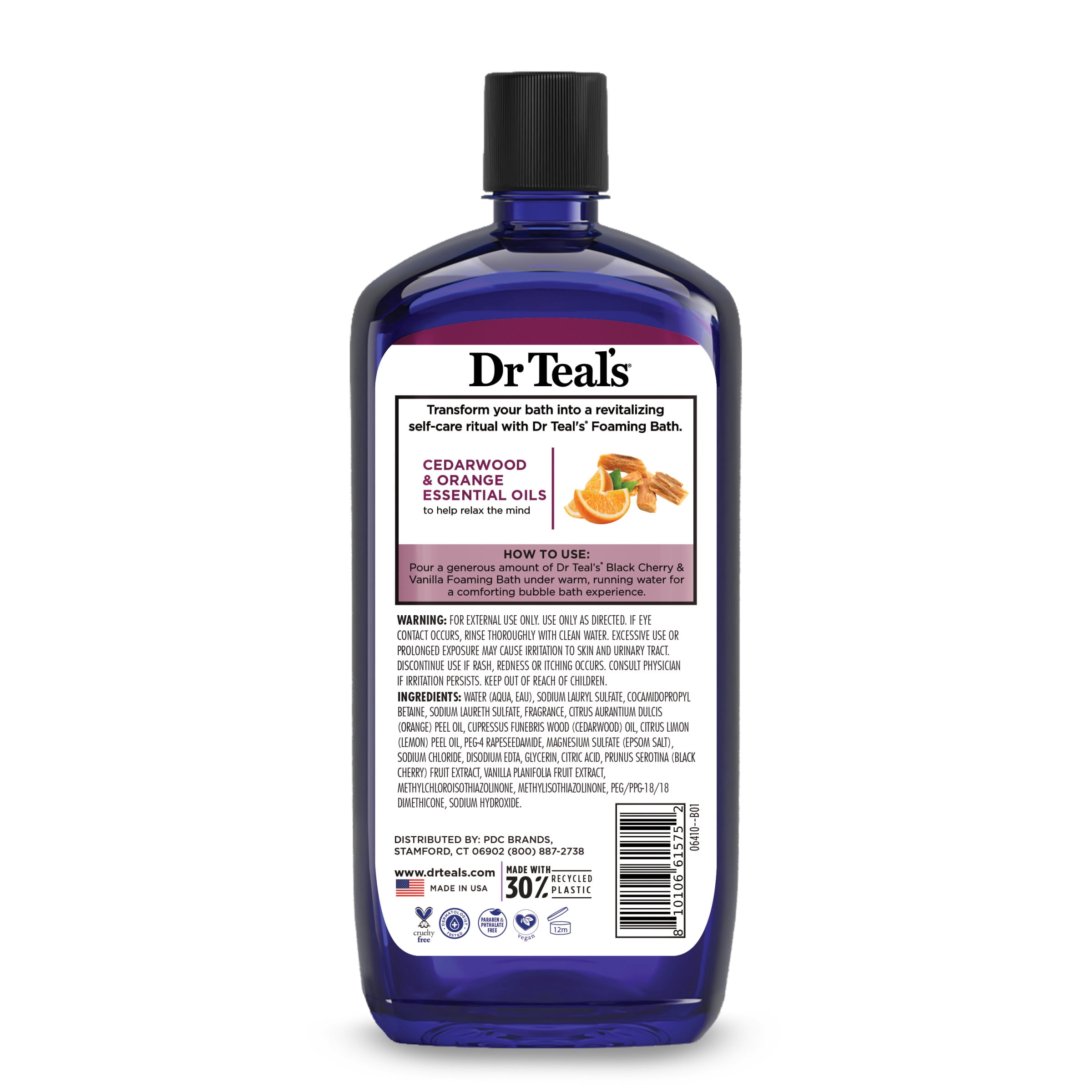 Dr Teal's Black Cherry & Vanilla Foaming Bath with Pure Epsom Salt & Essential Oils, 34 fl. oz.