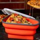 thumbnail image 1 of Contenedor de almacenamiento de pizza, caja de pizza de silicona, caja de pizza, caja de sándwich ajustable (naranja) 10*25*19,5 CM, 1 of 3