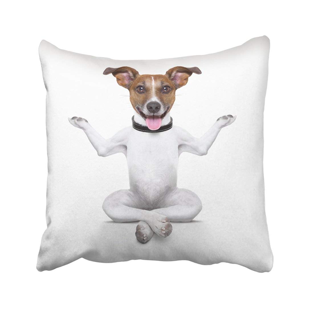 18x18 Multicolor Dramabite Watercolour Jack Russel Terrier Cute Puppy Dog Painting Throw Pillow 