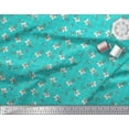 thumbnail image 3 of Soimoi Green Cotton Jersey Fabric Check & Floral Print Fabric by The Yard 58 Inch Wide, 3 of 3