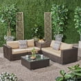 thumbnail image 2 of Santa Rosa 4 Seater Wicker Sofa Set Cushions Mutlibrown/Sunbrella Antique Beige, 2 of 13