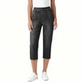 thumbnail image 5 of Hurxie Jean Capri Pants for Women High Waisted Ripped Skinny Jeans Stretchy Denim Capris Cropped Jeggings with Pockets Black,2XL, 5 of 6
