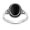 Black Simulated Onyx, variant on CHOOSE YOUR COLOR Simulated Black Onyx Oval Solitaire Rope Ring 925 Sterling Silver Band CZ Female Size 5
