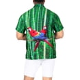 thumbnail image 4 of HAPPY BAY Men's Hawaiian Shirts Short Sleeve Button Down Shirt Mens Tropical Shirts Casual Vacation Summer Party Shirts for Men Funny M Parrot Bamboos, Green, 4 of 6
