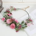thumbnail image 4 of WHAMVOX 1Set Pink Plastic Wreath Pendant for Front Door Wreath Hoop with Iron Wedding Decor, 4 of 8