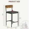 thumbnail image 1 of BeesClover Bar Stools Set of 2, Kitchen Bar Stools with Footrest, 25.5 Inches Upholstered Bar Chairs with Back, Counter Height Barstools for Counter Bar, Island, Easy Assembly, Rustic Brown, 1 of 7