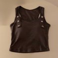 thumbnail image 5 of SwiftWear Women's Trendy Cropped Tank Top with Built-in Bra & Shoulder Buttons Sleeveless Cami Casual Going Out​ Tops, 5 of 5