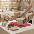 thumbnail image 4 of decorUhome Faux Leather Placemats Set of 6, Waterproof Wipeable Heat Resistant PU Table Mats for Dining, Red, 11.8" x 17", 4 of 11