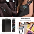 thumbnail image 4 of Renewold Dragonfly Flower Colorful Car Seat Cover Full Set Car Accessories 11 PCS, with Non-slip Steering Wheel Covers Seat Belt Cover Car Coasters Keychain Universal Fit Most Vehicles SUV Sedans, 4 of 7