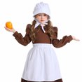 thumbnail image 4 of Vestido de niña, mucama de anime, mucama de granja pastoral, vestido de cosplay, delantal, sombrero, disfraz para niño, fiesta de carnaval de Halloween, actuación en el escenario, 4 of 4