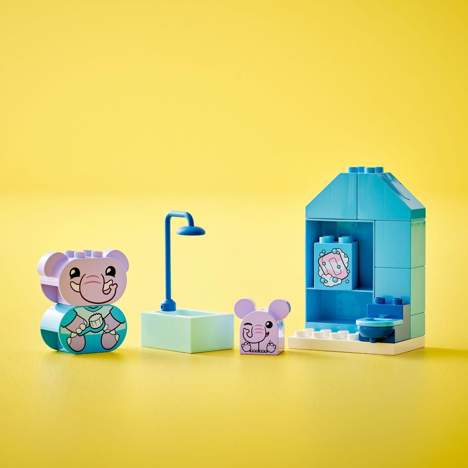 LEGO DUPLO My First Daily Routines: Bath Time Playset, Toddler Learning Toy for Kids Ages 18 Months Plus, Includes 2 Elephant Toys, Helps Preschoolers Role-Play Potty Training, STEM Toy, 10413, Includes 15 Pieces, Ages 1½+