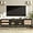 Black, variant on 71'' LED TV Stand, Boho Entertainment Center With 3 Doors & 2 Drawers, Modern Console Table With Rattan Decor, Walnut Media Console for TVs Up to 80'', Cabinet for Living Room