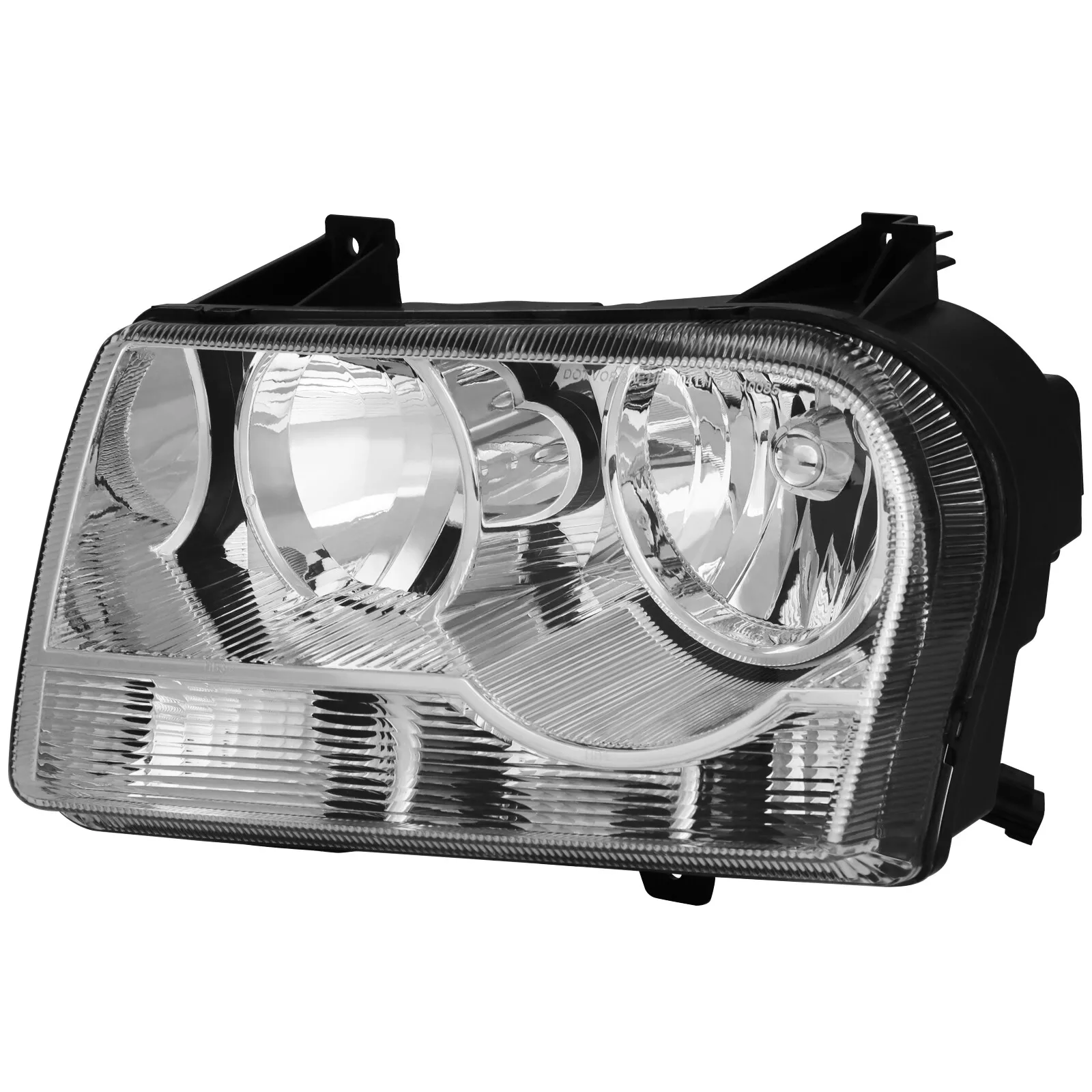 MOSTPLUS Pair Chrome Headlights Assembly for 2005-2010 Chrysler 300 Halogen Style