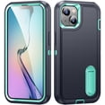 thumbnail image 1 of for iPhone 15 Plus Case, iPhone 15 Plus Phone Case with Built in Kickstand, Shockproof/Dustproof/Drop Proof Heavy Duty Military-Grade Rugged Protective Cover for iPhone 15 Plus,Light Green, 1 of 9